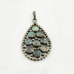 Load image into Gallery viewer, DSP05. Diamond Silver Gemstone Drop Pendant
