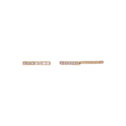 EFA54157. 14K Solid Gold Diamond Bar Stud Earrings