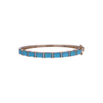 Load image into Gallery viewer, CB97340TQ6X4. 18K Solid Gold Diamond &amp; Turquoise Bangle