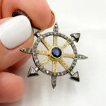 Load image into Gallery viewer, DP736. Diamond Sterling Silver Round Arrow Pendant with Gemstone
