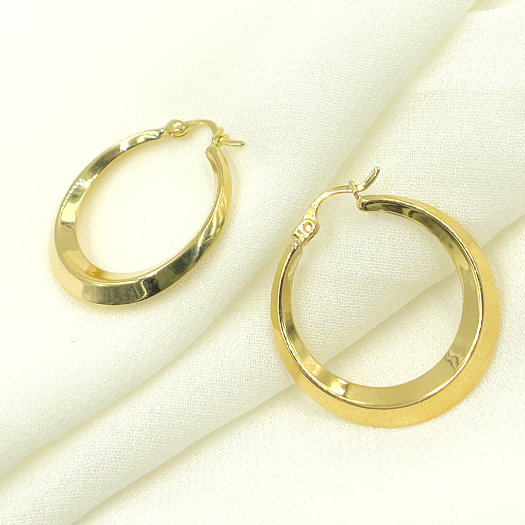 GER131. 14K Solid Gold Hoop