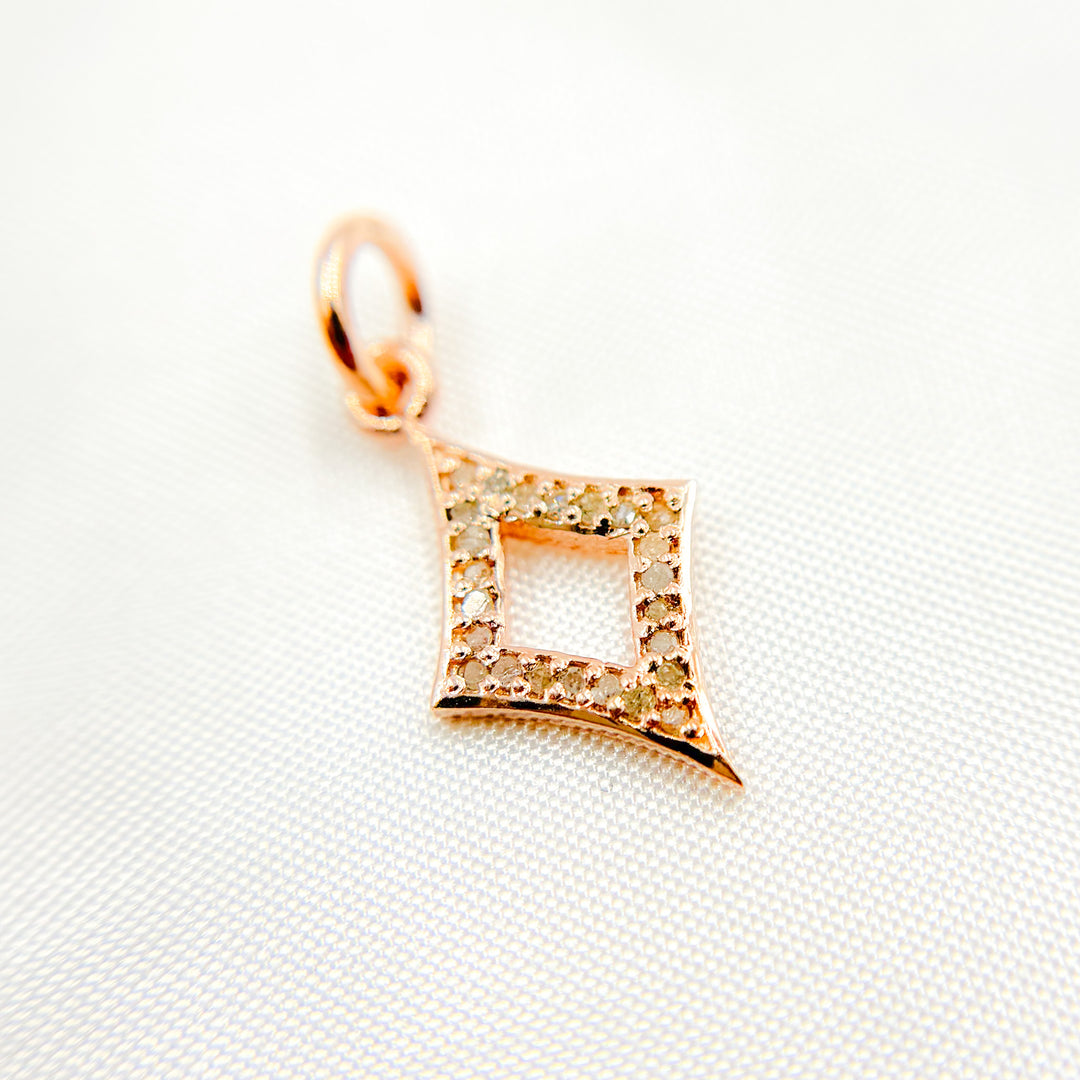 DC361. Diamond Sterling Silver Rhombus Charm