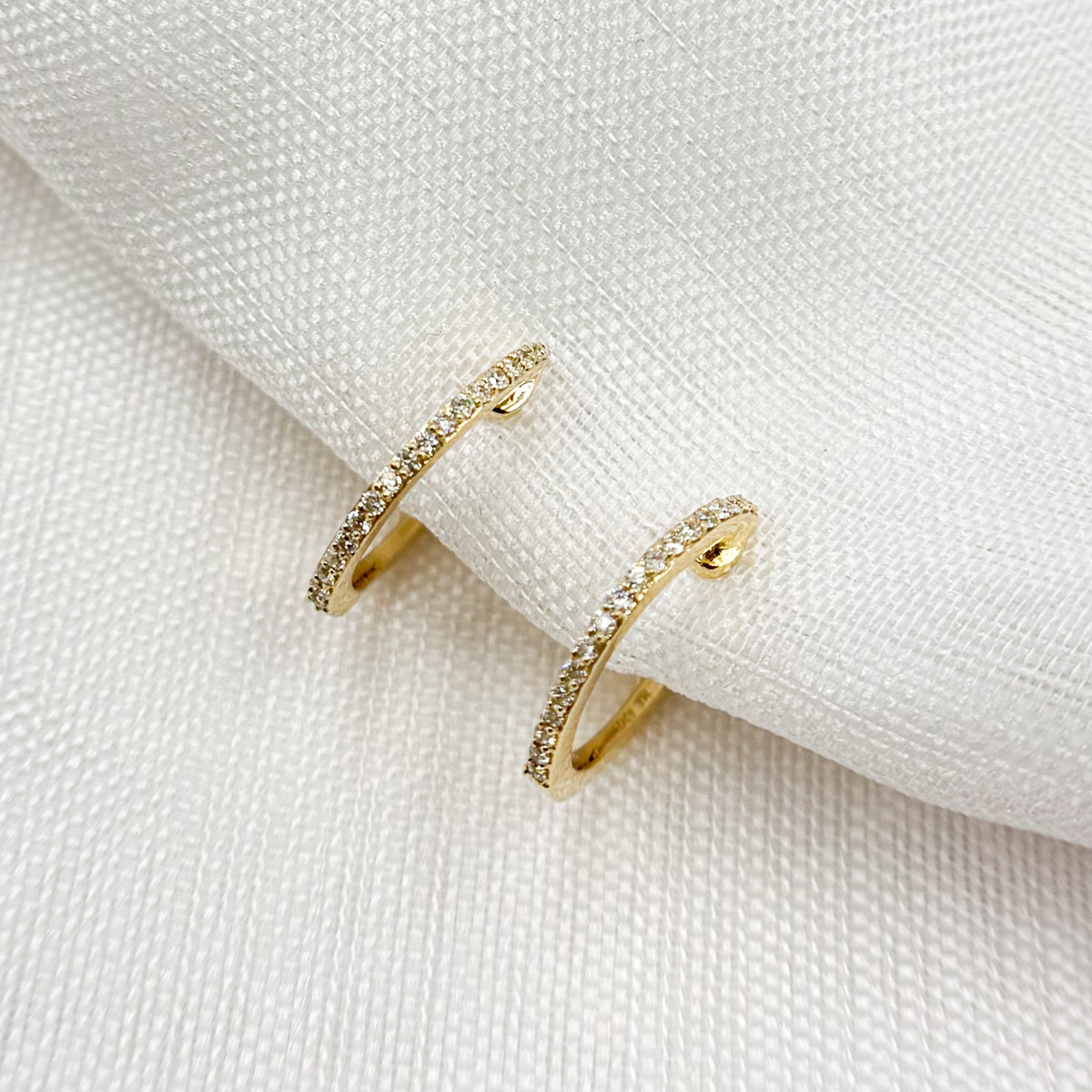 Shop 14K Solid Gold Diamond Huggies