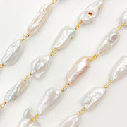 Buy Gold Plated Wire Biwa Freshwater Pearl Chain