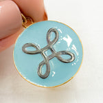 Load image into Gallery viewer, DP563A. Sterling Silver Round Enamel Pendant
