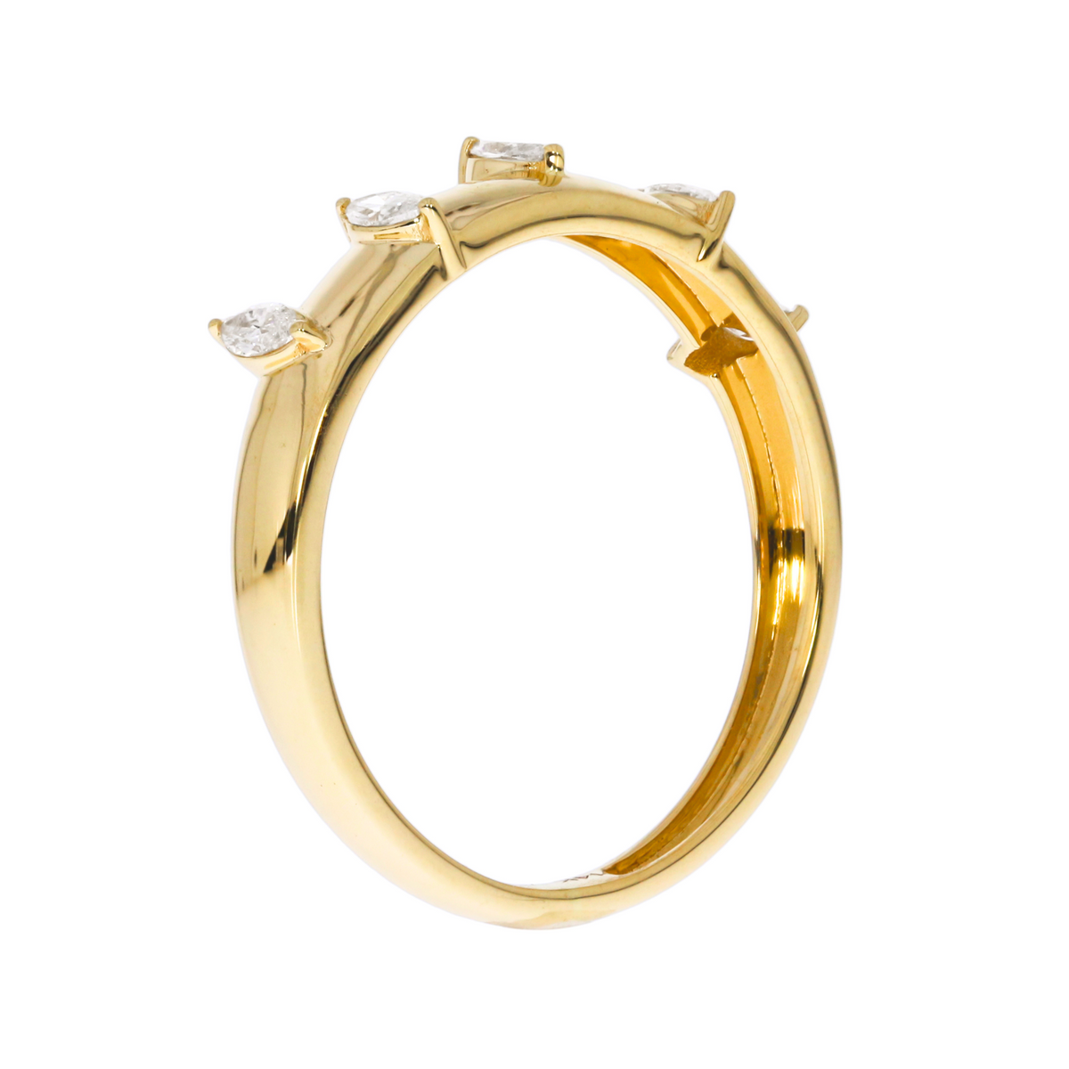 14K Solid Gold Diamond Band Ring