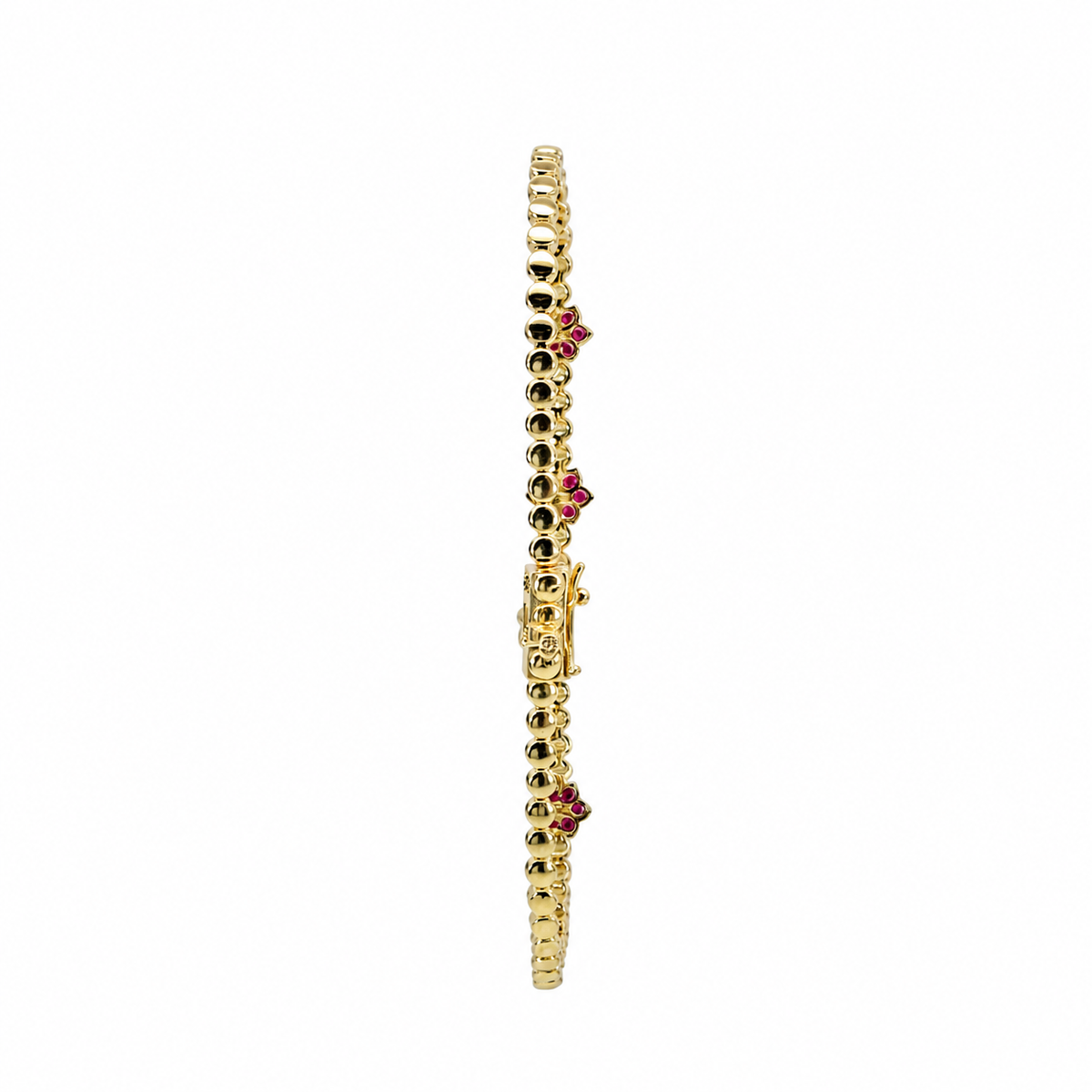BR402699. 14k Solid Gold Diamond and Gemstone Fancy Flower Bracelet
