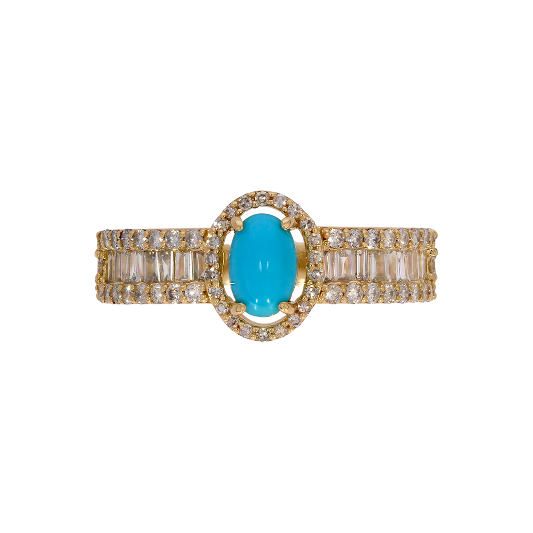 CR97175. 14K Solid Gold Diamond and Gemstone Ring