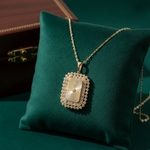 Load image into Gallery viewer, PFH33152. 14K Solid Gold Diamond Rectangle Necklace
