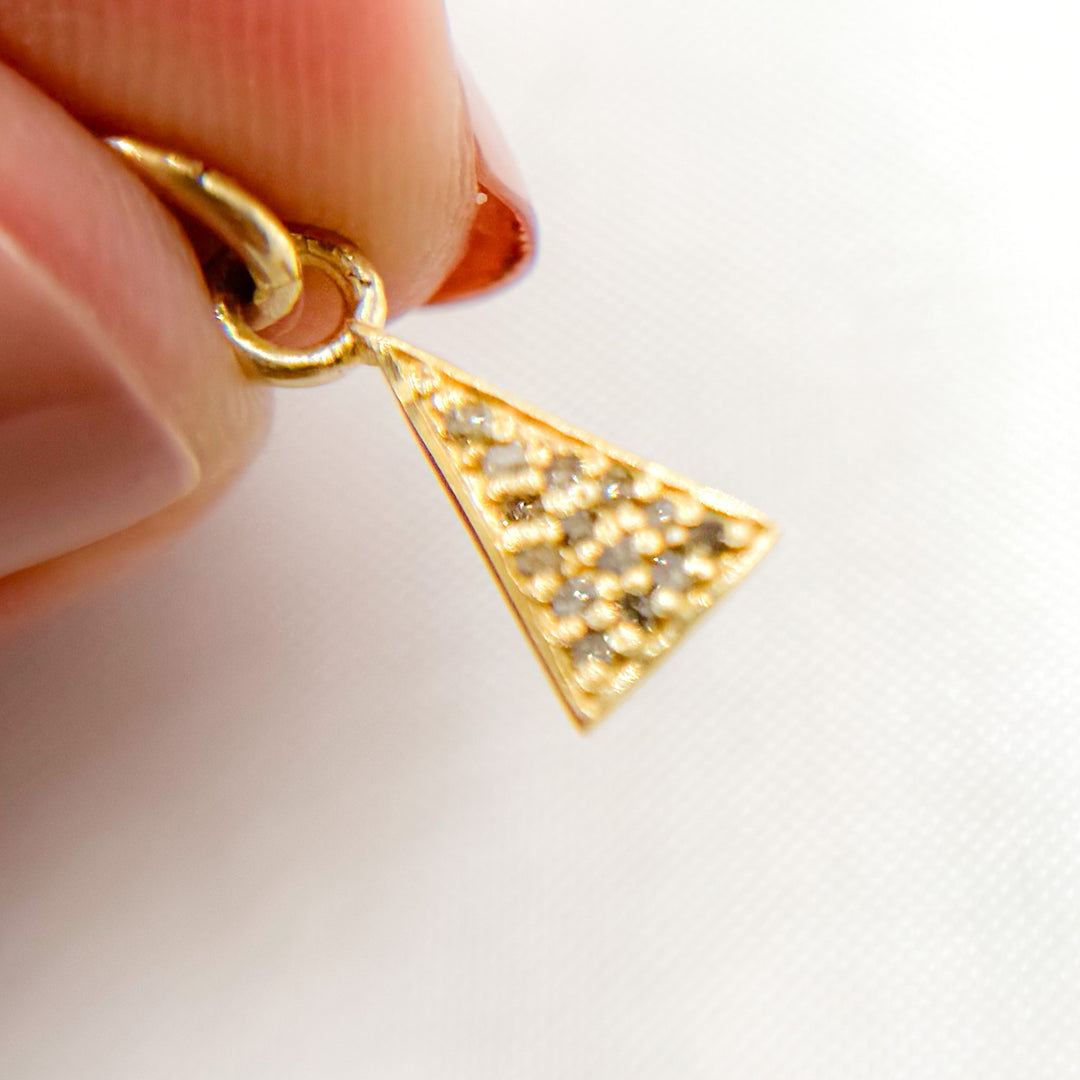 DC929. Diamond Sterling Silver Triangle Charm