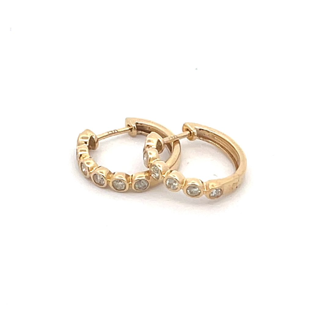 EHG56717. 14k Solid Yellow Gold Diamond Hoops