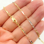 Load image into Gallery viewer, 050R22BQT4P2L603. 14k Solid Gold Tri-Color Bar Chain
