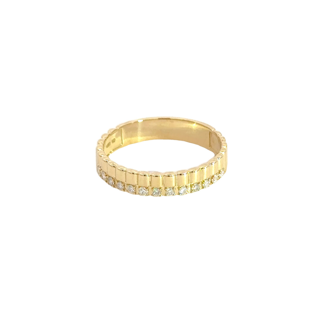 14K Solid Yellow Gold Diamond Ring. RN412598