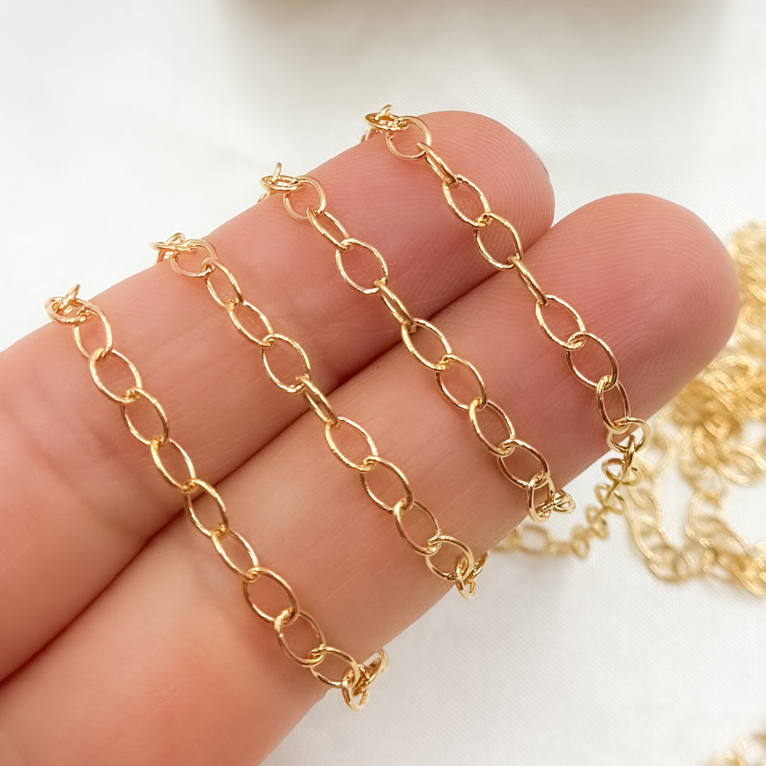 2208DRGF. Gold-Filled Smooth Cable Chain