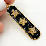 Load image into Gallery viewer, DP465A. Diamond Sterling Silver Oval Stars Enamel Pendant
