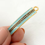 Load image into Gallery viewer, DC514A. Diamond Sterling Silver Rectangle Enamel Connector
