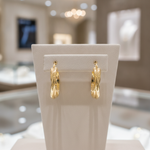 Load image into Gallery viewer, 15850021292. 14K Solid Gold Fancy Braided Hollow Hoop Earrings