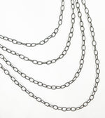 Load image into Gallery viewer, Black Rhodium 925 Sterling Silver Twisted Oval Link Chain. BR21
