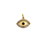 Load image into Gallery viewer, 14K Solid Gold with Diamonds Eye Shape Charm. GDP54ENAME
