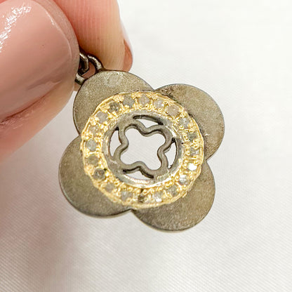 Shop Now Diamond Sterling Silver Flower Pendants