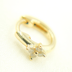 Load image into Gallery viewer, EHB56865. 14k Solid Yellow Gold Diamond Huggie Hoop Earrings