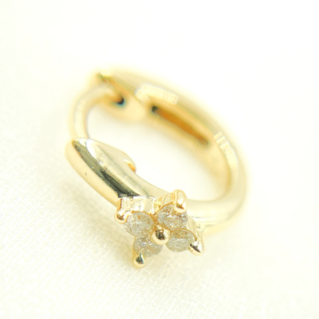 EHB56865. 14k Solid Yellow Gold Diamond Huggie Hoop Earrings