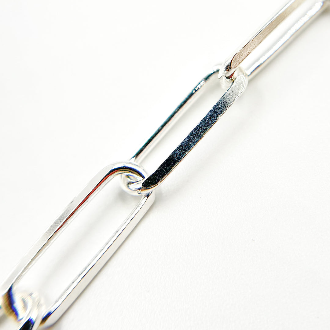 Y58DSS. Sterling Silver Diamond Cut Paperclip Chain