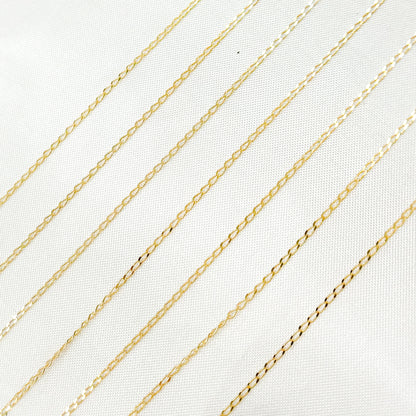 14K Solid Gold Long Curb Chain