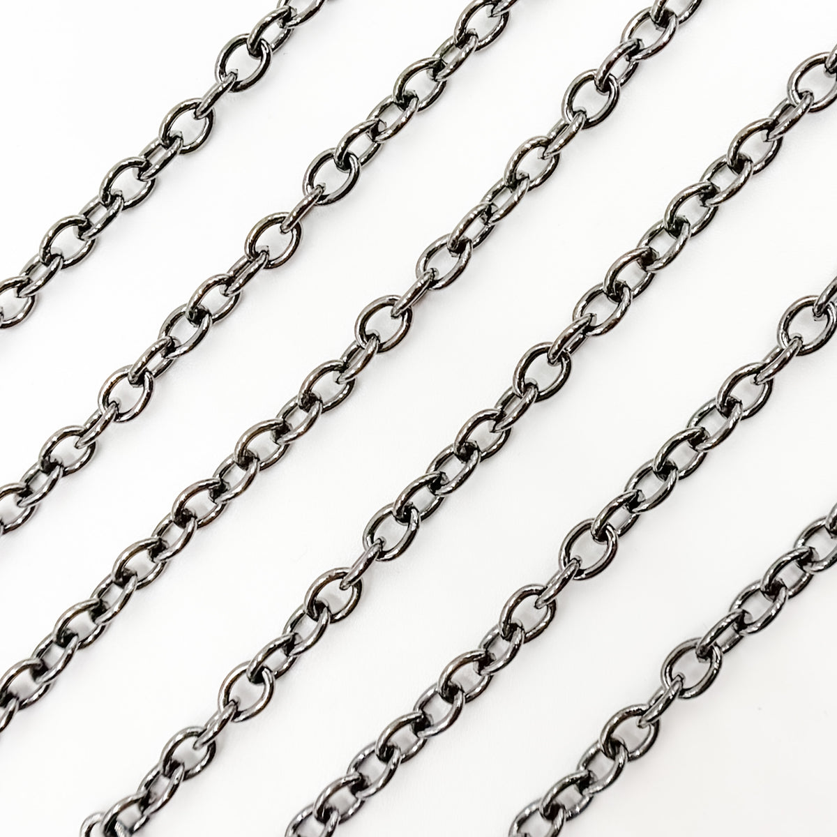 2510TWOX. Oxidized Sterling Silver Twisted Cable Link Chain