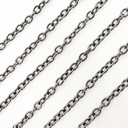 2510TWOX. Oxidized Sterling Silver Twisted Cable Link Chain