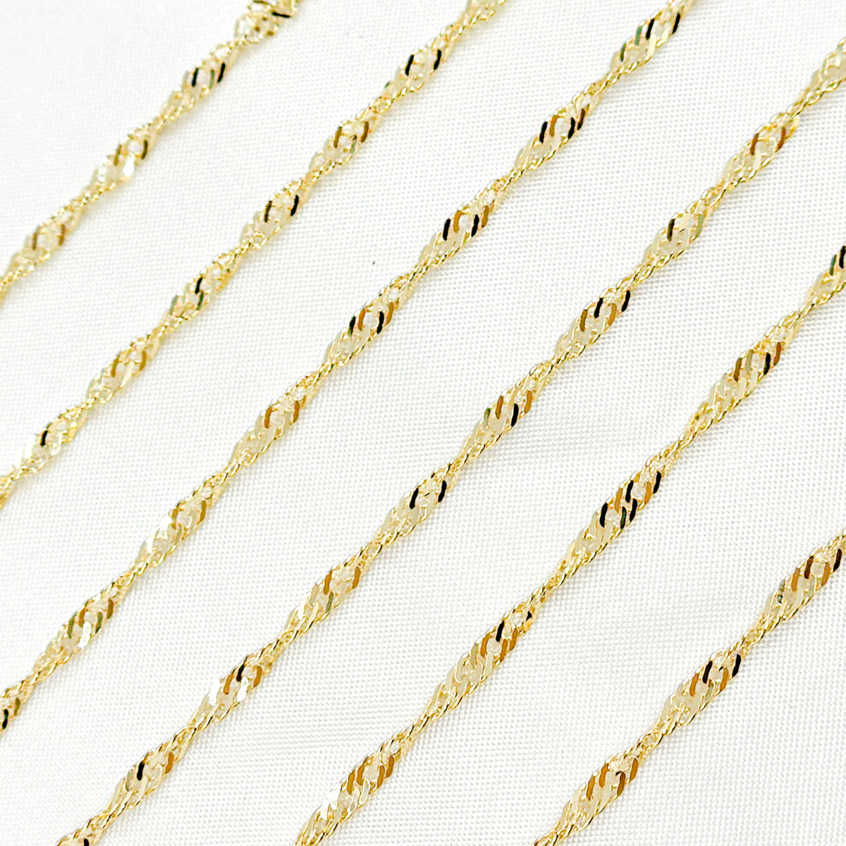 14K Solid Yellow Gold Singapore Chain