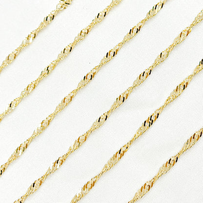 14K Solid Yellow Gold Singapore Chain