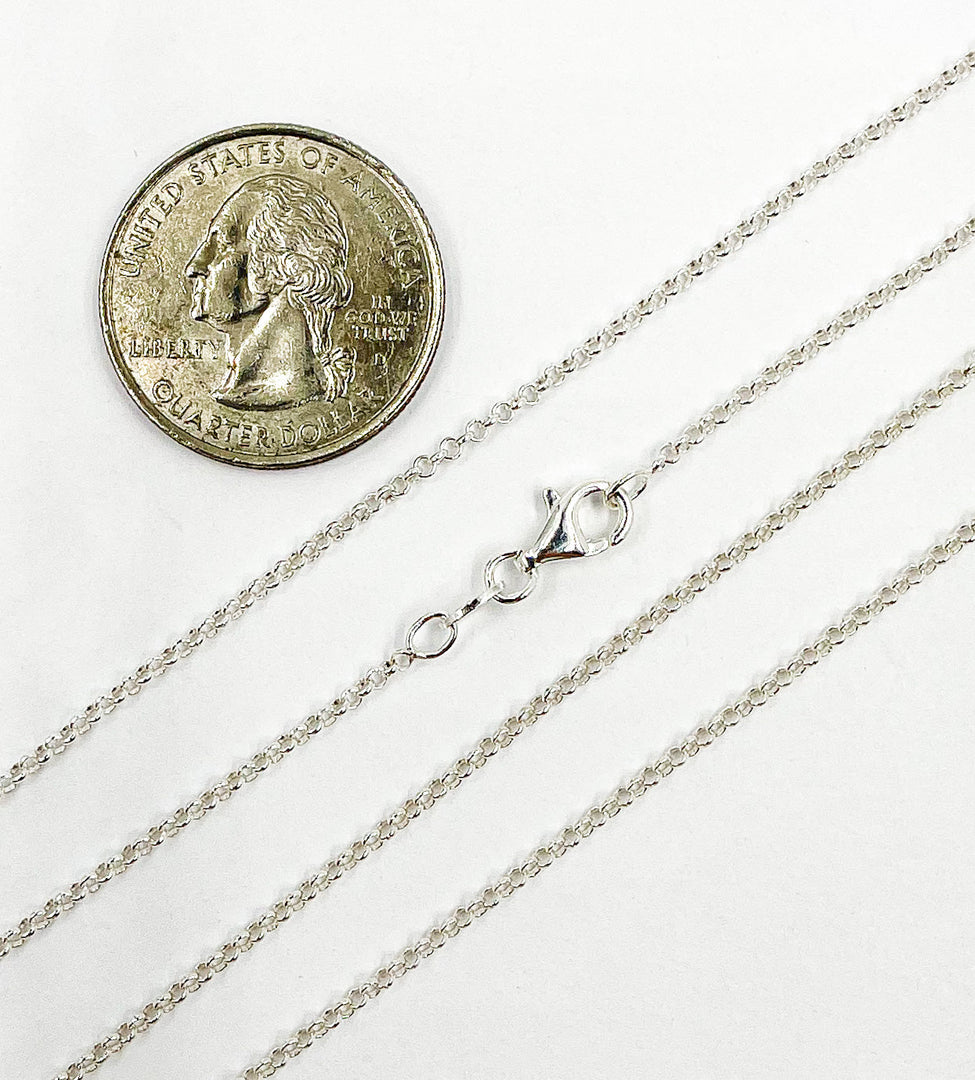 12Necklace. Sterling Silver 1 mm Round Link