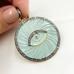 Load image into Gallery viewer, DP526A. Diamond Sterling Silver Round Eye Pendant with Gemstone
