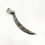 Load image into Gallery viewer, DP1018. Diamond Sterling Silver Moon Pendant
