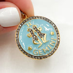 Load image into Gallery viewer, DP624A. Diamond Sterling Silver Gemini Zodiac Enamel Pendant
