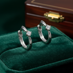 Load image into Gallery viewer, EHB56863. 14k Solid Yellow Gold Diamond Huggie Hoop Earrings