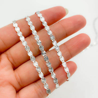 Z120SS. Sterling Silver Textured Marina Chain