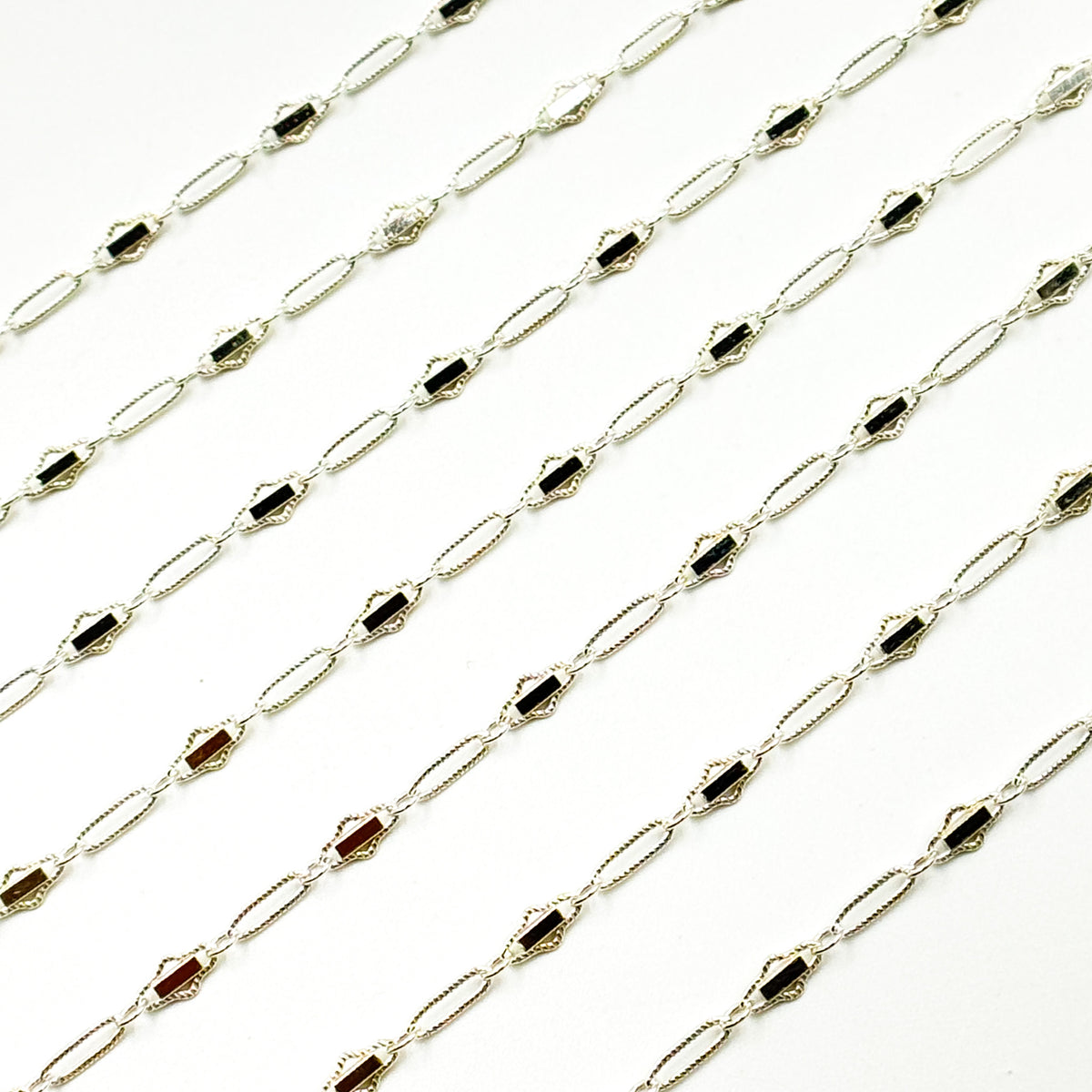 Sterling Silver Fancy Twisted  Link Chain
