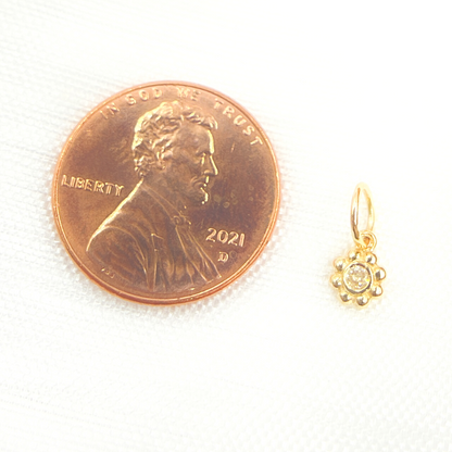 Shop 14K Solid Gold Diamond Flower Charm