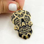 Load image into Gallery viewer, DP562A. Diamond Sterling Silver Skull Enamel Pendant
