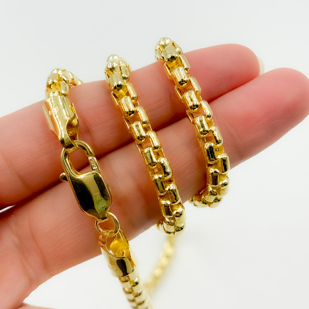 270HVI0934000. 14k Solid Yellow Gold Venezian Hollow Box Link Chain