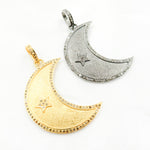 Load image into Gallery viewer, DP525. Diamond Sterling Silver Moon and Star Pendant
