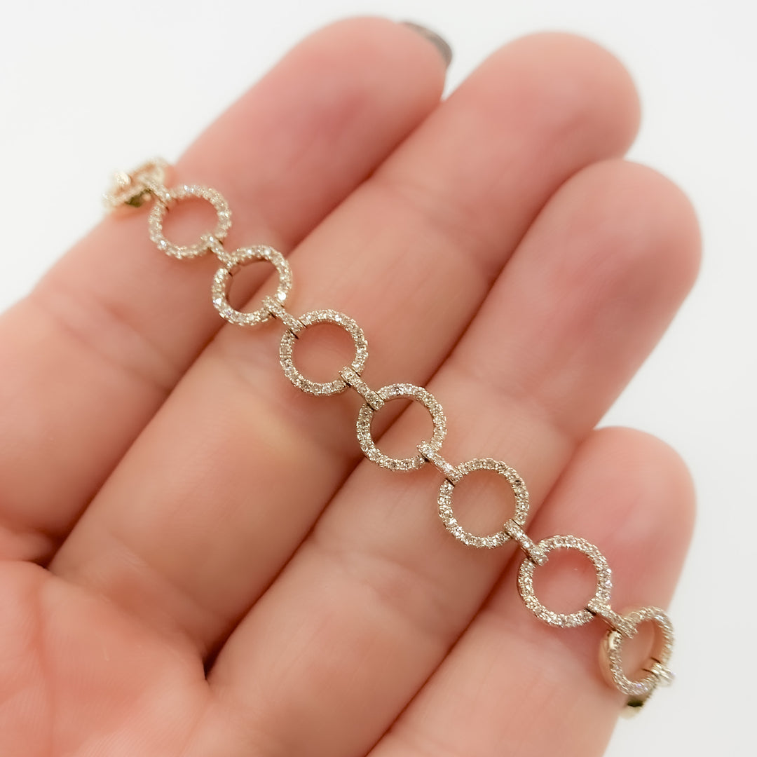 BFM61200. 14K Solid Gold Diamond Bracelet