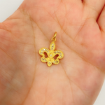 Load image into Gallery viewer, 14K Solid Gold Fleur de Lis Pendant with Diamonds. GDP278
