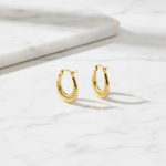 Load image into Gallery viewer, GER177. 14K Solid Gold Croissant Hoops