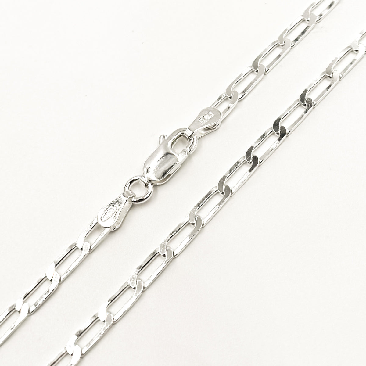 Silver Flat Paperclip Necklace