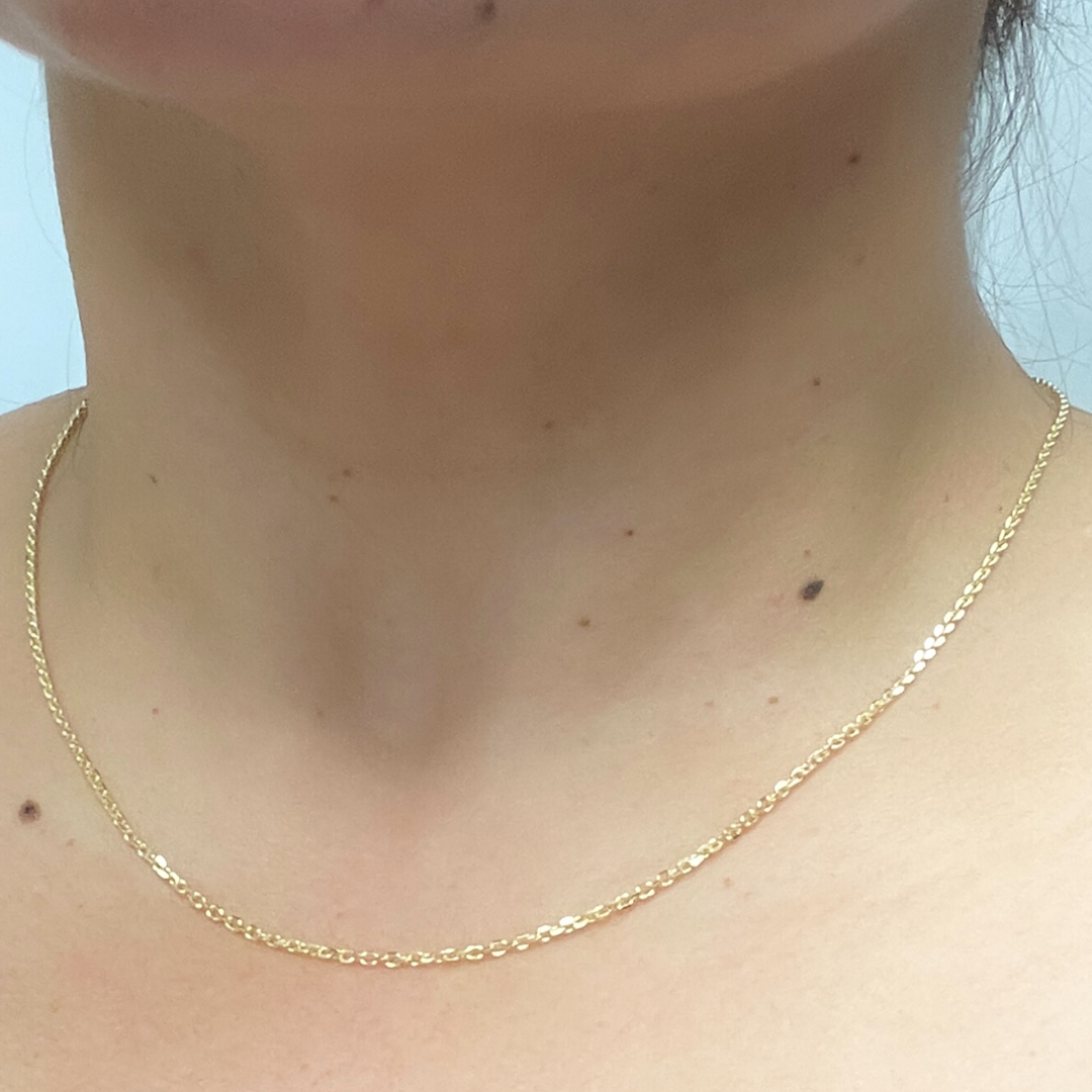 Gold Diamond Cut Cable Link Chain