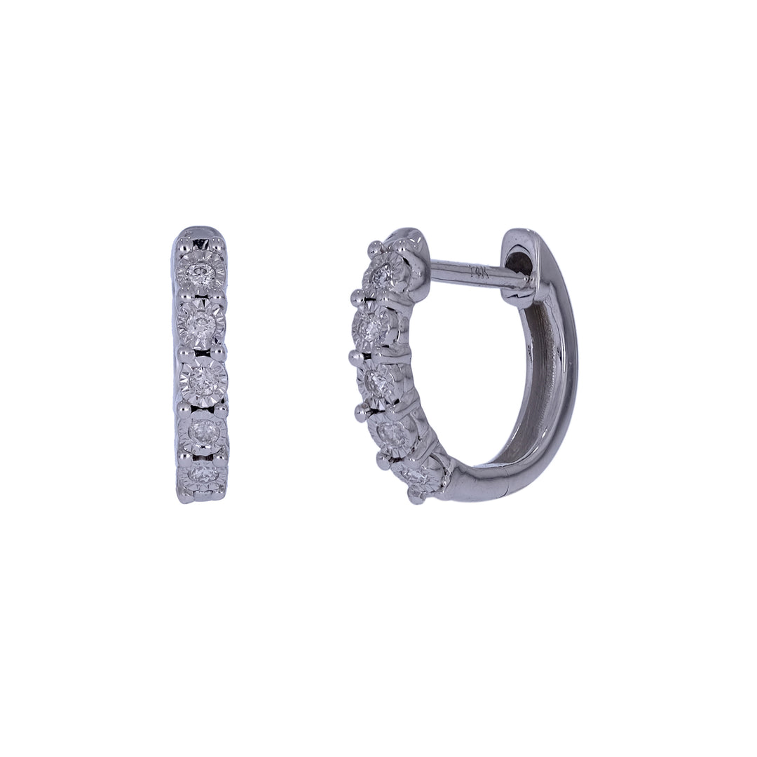 EHA56424. 14K Solid White Gold Diamond Earring
