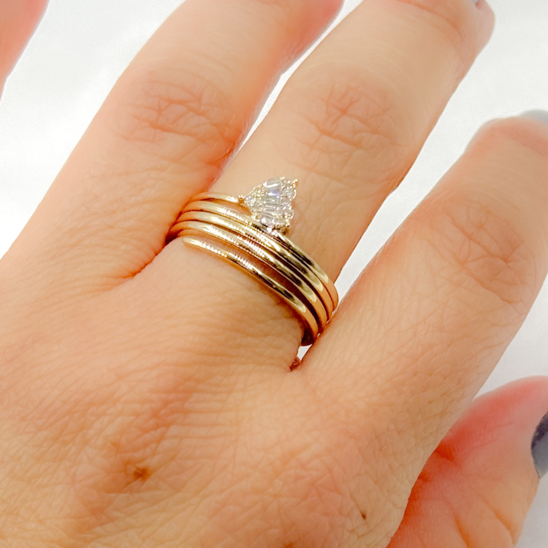 14k Solid Gold Spiral Heart Ring.